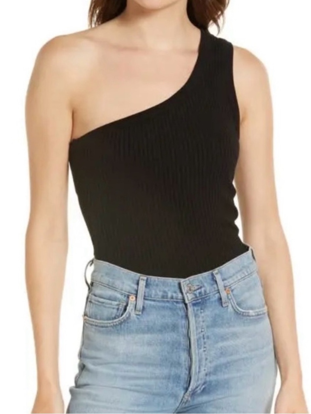 NWOT Citizens of Humanity Narida one shoulder tank top black small